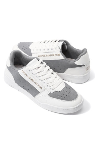 Sneakers plate cuir logo Versace Jeans