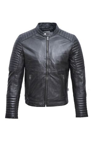 Veste en cuir - LEE COOPER - Bobby - Black Lee cooper