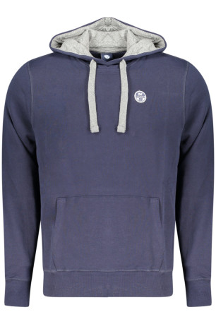 Sweat zippé à capuche manches longues bleu