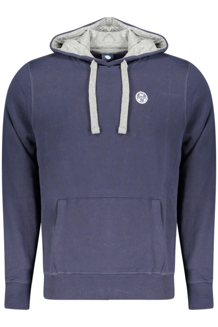 Sweat zippé à capuche manches longues bleu