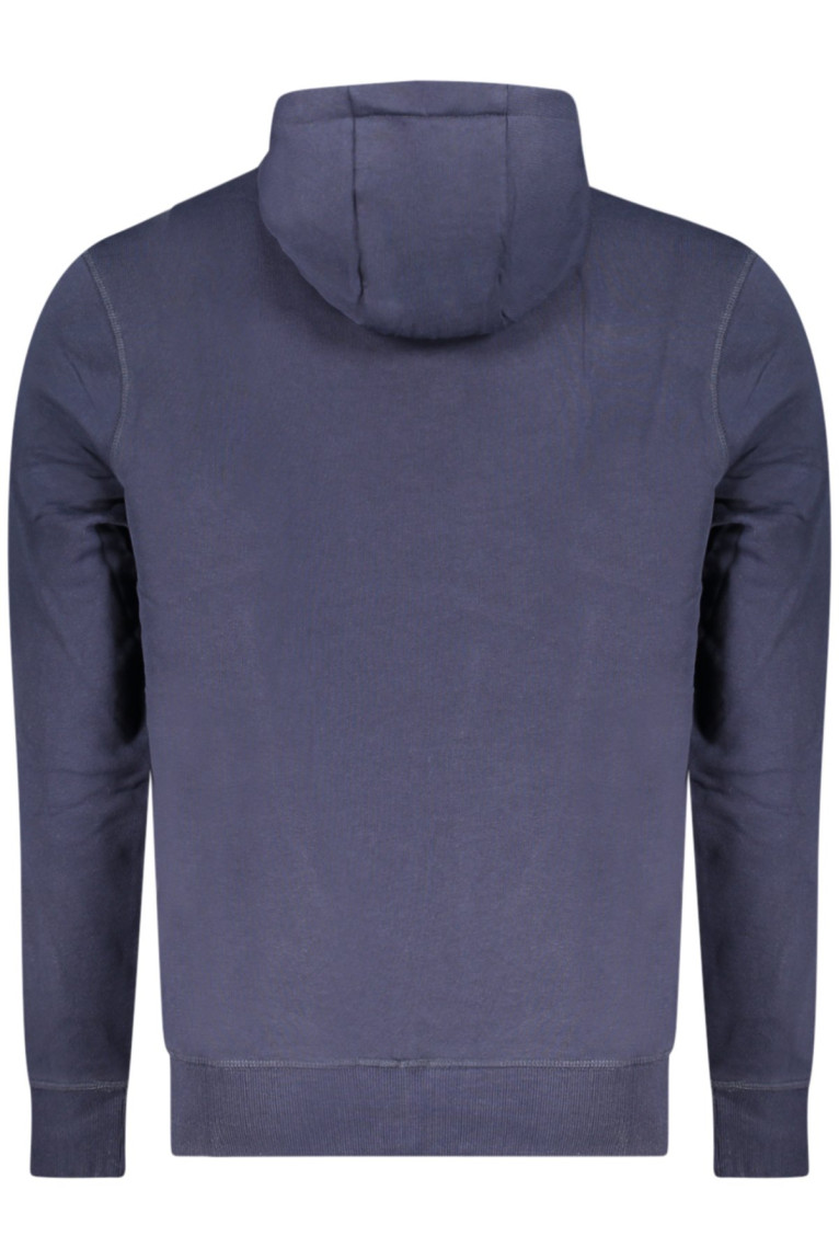 Sweat zippé à capuche manches longues bleu