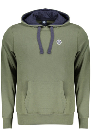 Sweat zippé à capuche manches longues vert