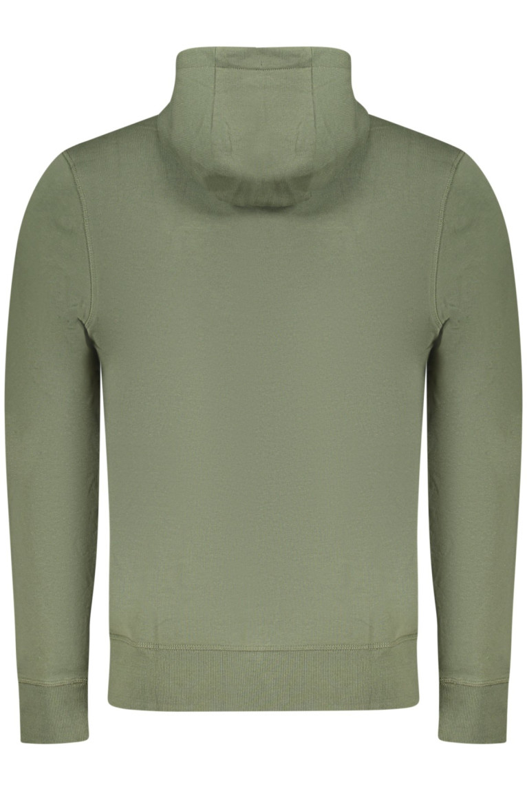 Sweat zippé à capuche manches longues vert