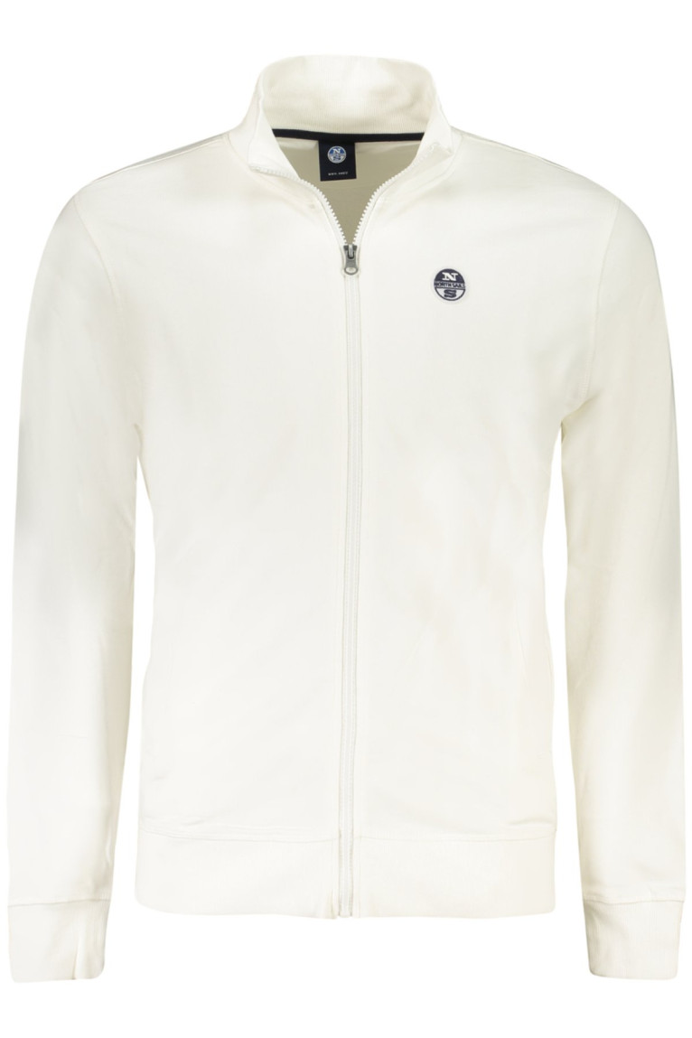 Sweat zippé manches longues blanc