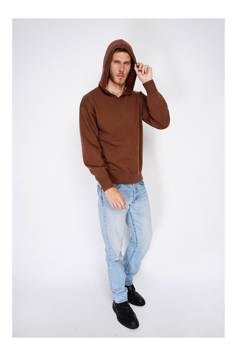 Pull large à capuches à côtes ML C&JO ROYAL CASHMERE