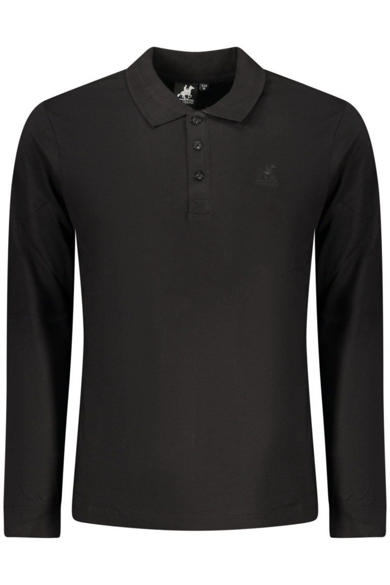 Chemise à manches longues US Grand Polo pour homme, noire U.S. GRAND
