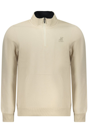 SWEAT-SHIRT BEIGE À FERMETURE ÉCLAIR POUR HOMME US GRAND U.S. GRAND