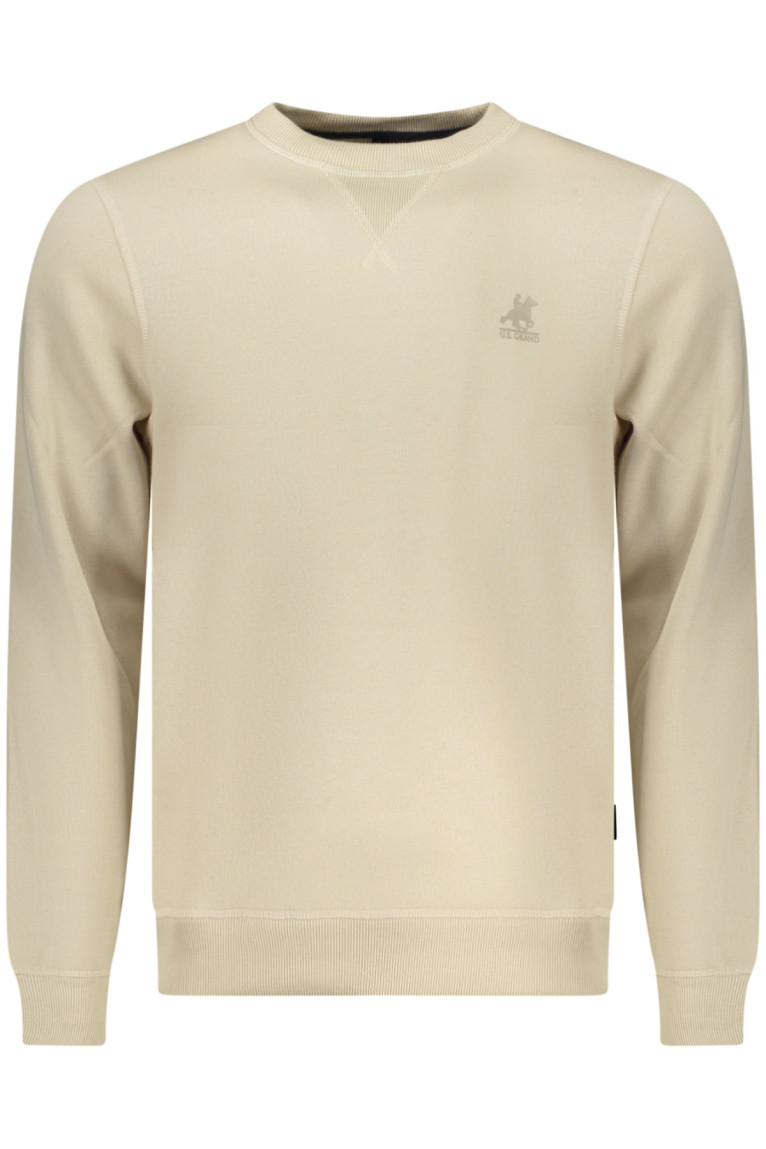 SWEAT-SHIRT BEIGE À FERMETURE ÉCLAIR POUR HOMME US GRAND U.S. GRAND