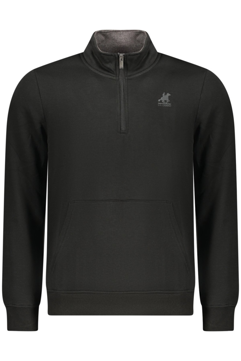 SWEAT-SHIRT NOIR À FERMETURE ÉCLAIR POUR HOMME US GRAND U.S. GRAND