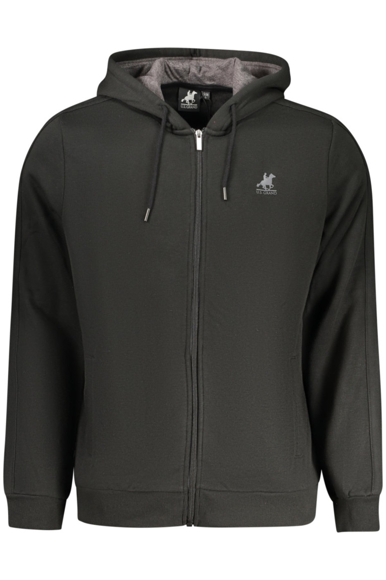 SWEAT-SHIRT NOIR À FERMETURE ÉCLAIR POUR HOMME US GRAND U.S. GRAND