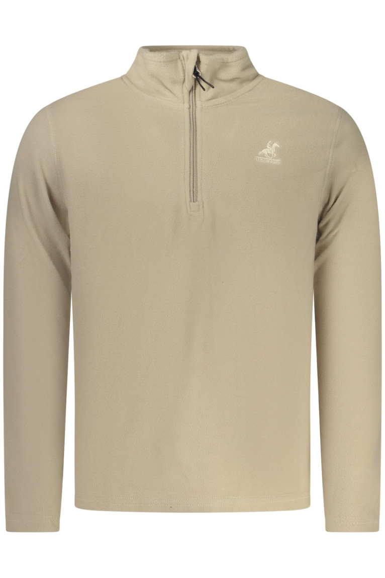 SWEAT-SHIRT BEIGE À FERMETURE ÉCLAIR POUR HOMME US GRAND U.S. GRAND