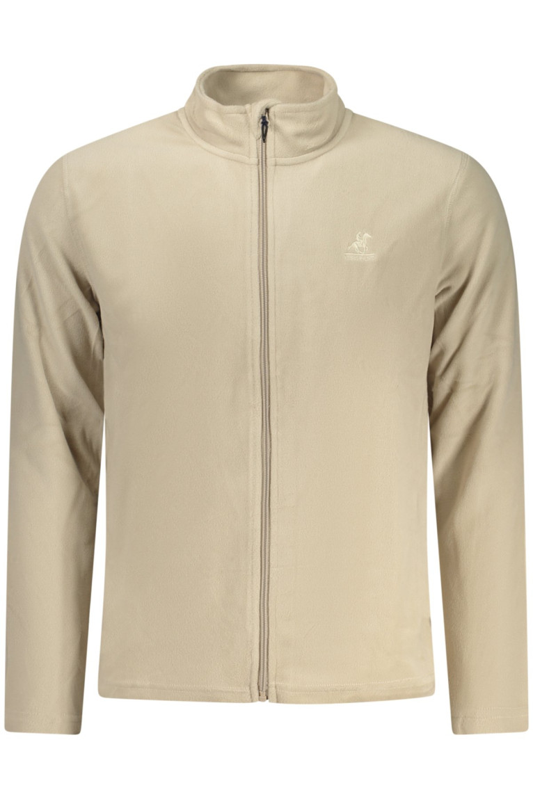 SWEAT-SHIRT BEIGE À FERMETURE ÉCLAIR POUR HOMME US GRAND U.S. GRAND
