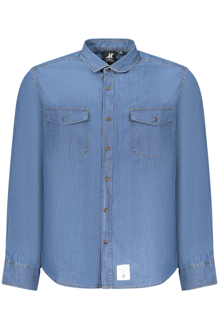 CHEMISE À MANCHES LONGUES BLEUE POUR HOMME US GRAND U.S. GRAND