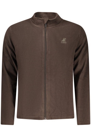 SWEAT-SHIRT FERMETURE ÉCLAIR MARRON POUR HOMME US GRAND U.S. GRAND