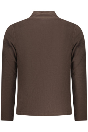 SWEAT-SHIRT FERMETURE ÉCLAIR MARRON POUR HOMME US GRAND U.S. GRAND