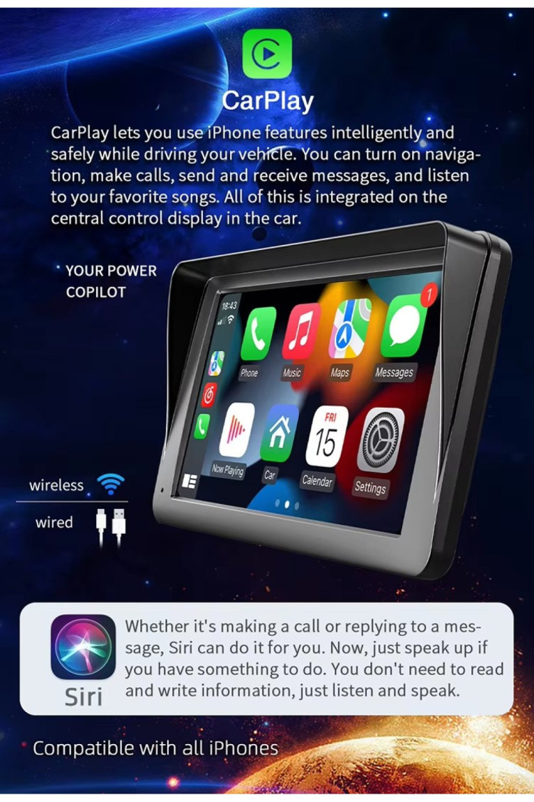 Écran CarPlay HD tactile 7 pouces I NEED ME ONE