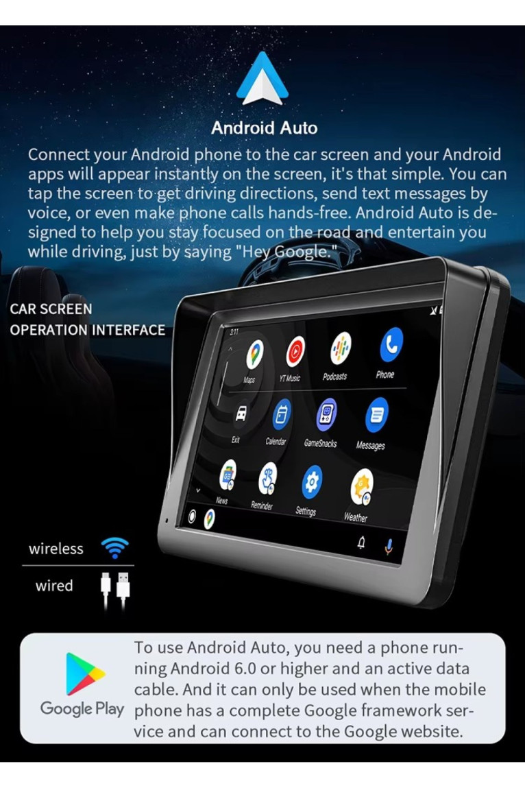 Écran CarPlay HD tactile 7 pouces I NEED ME ONE