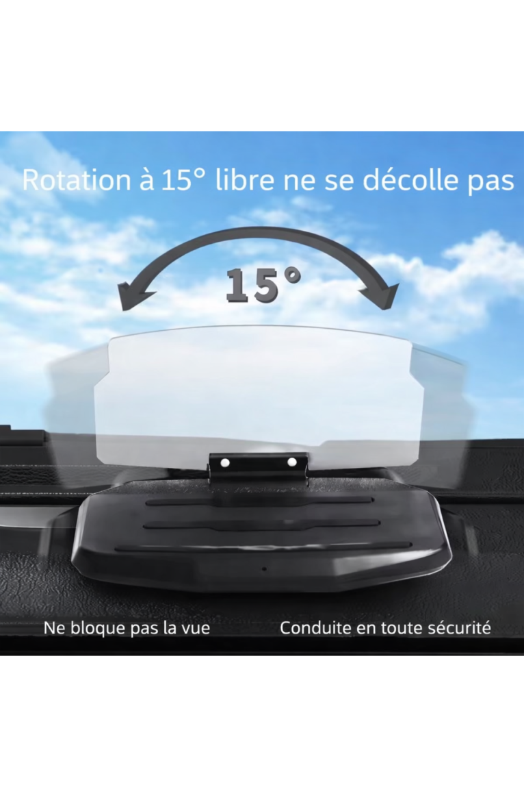 Écran HUD intelligent 20,32 x 14,22 x 4,57 cm I NEED ME ONE