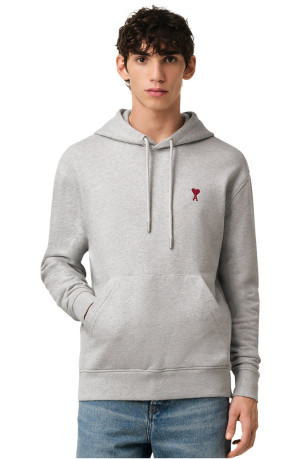 Sweat à capuche Ami de Coeur Gris Ami paris