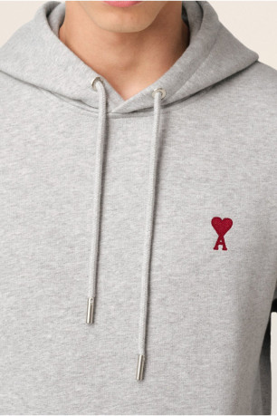 Sweat à capuche Ami de Coeur Gris Ami paris