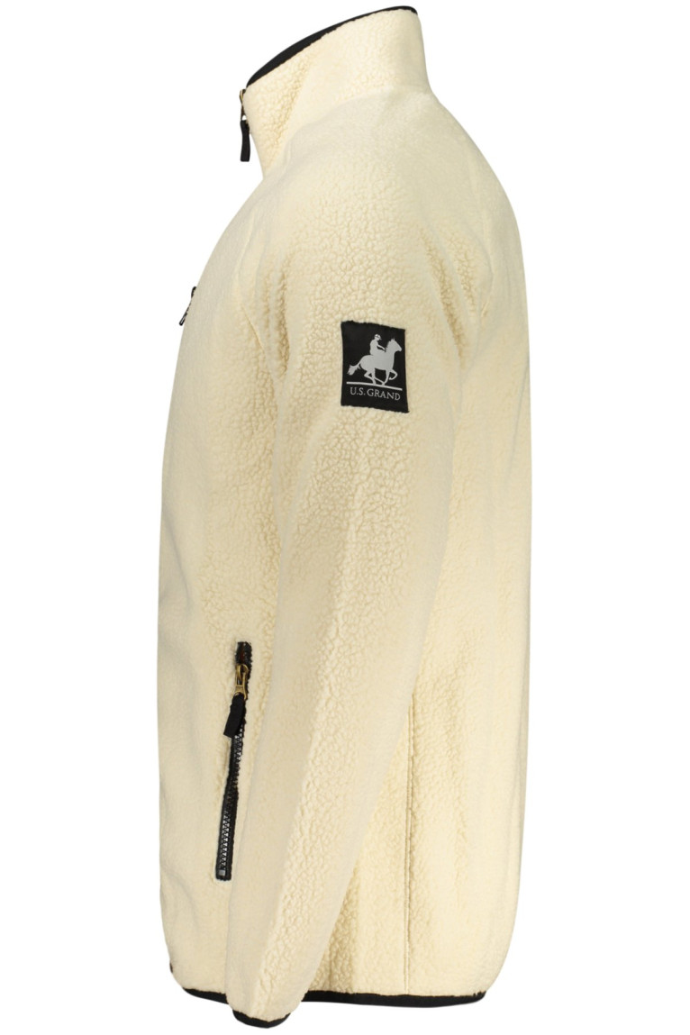 SWEAT-SHIRT BLANC À FERMETURE ÉCLAIR POUR HOMME US GRAND U.S. GRAND