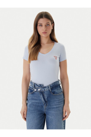 TShirt MC coton col V Guess jeans