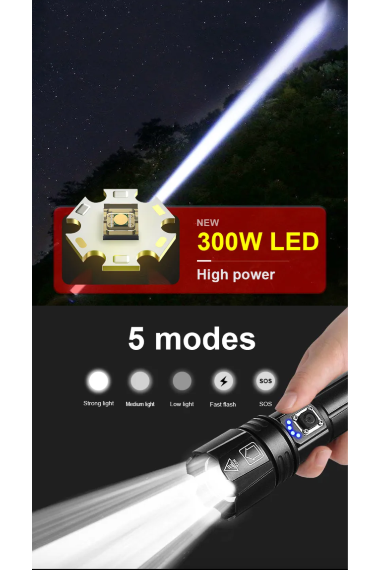 Lampe de poche rechargeable USB 300W 16,5 cm I NEED ME ONE