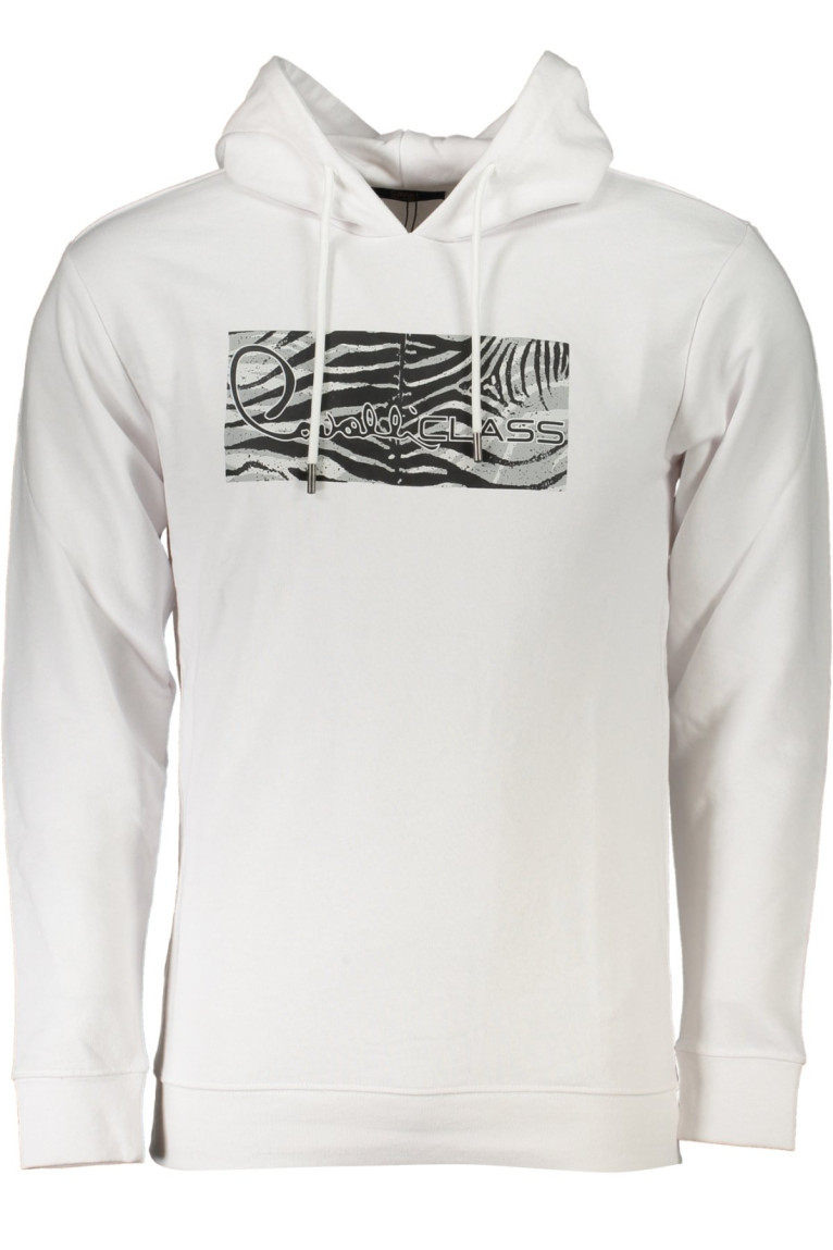 Sweat à capuche manches longues blanc Cavalli Class