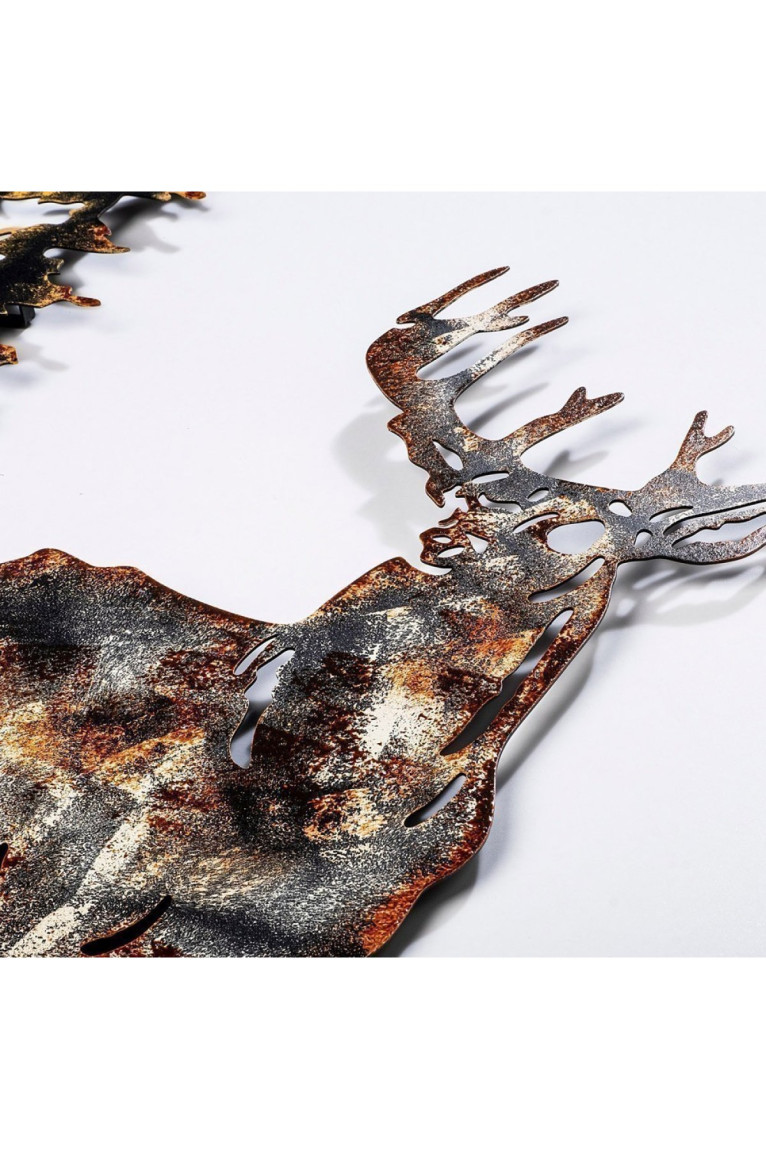 Décoration murale en métal - Deer 3 - Multicolor - 930DYU1217 Wallity