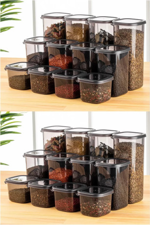 Ensemble de boîte de conservation (24 boîtes) - BNMPEGYAS24-51217 - Anthracite Storage