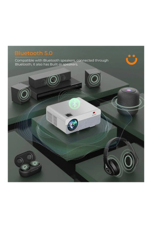 Projecteur Pro v7 Bluetooth - Full HD 1080p Blanc YABER