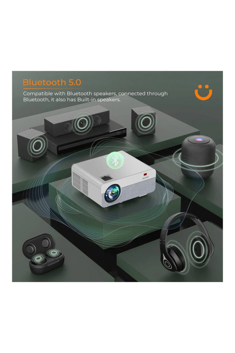 Projecteur Pro v7 Bluetooth - Full HD 1080p Blanc YABER