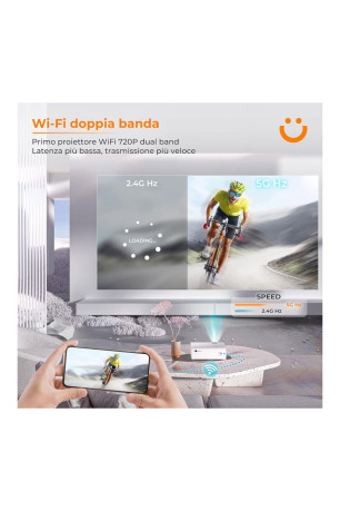 Mini Projecteur v5 WiFi/Bluetooth Blanc YABER