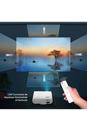 Projecteur 1080P supportant la 4K Blanc YABER