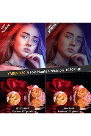 Projecteur 1080P supportant la 4K Blanc YABER