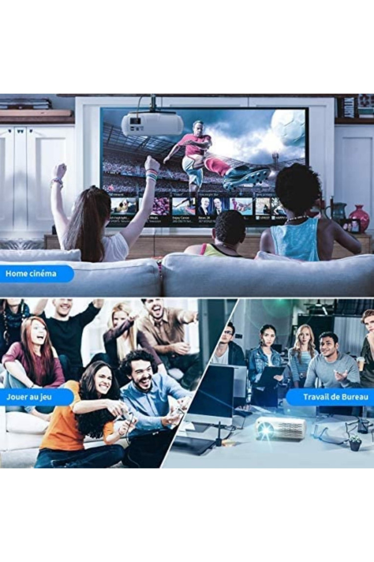Projecteur 1080P supportant la 4K Blanc YABER