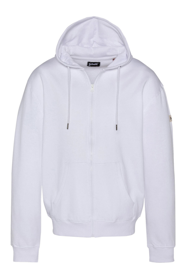 Sweat à capuche zippé badge Schott