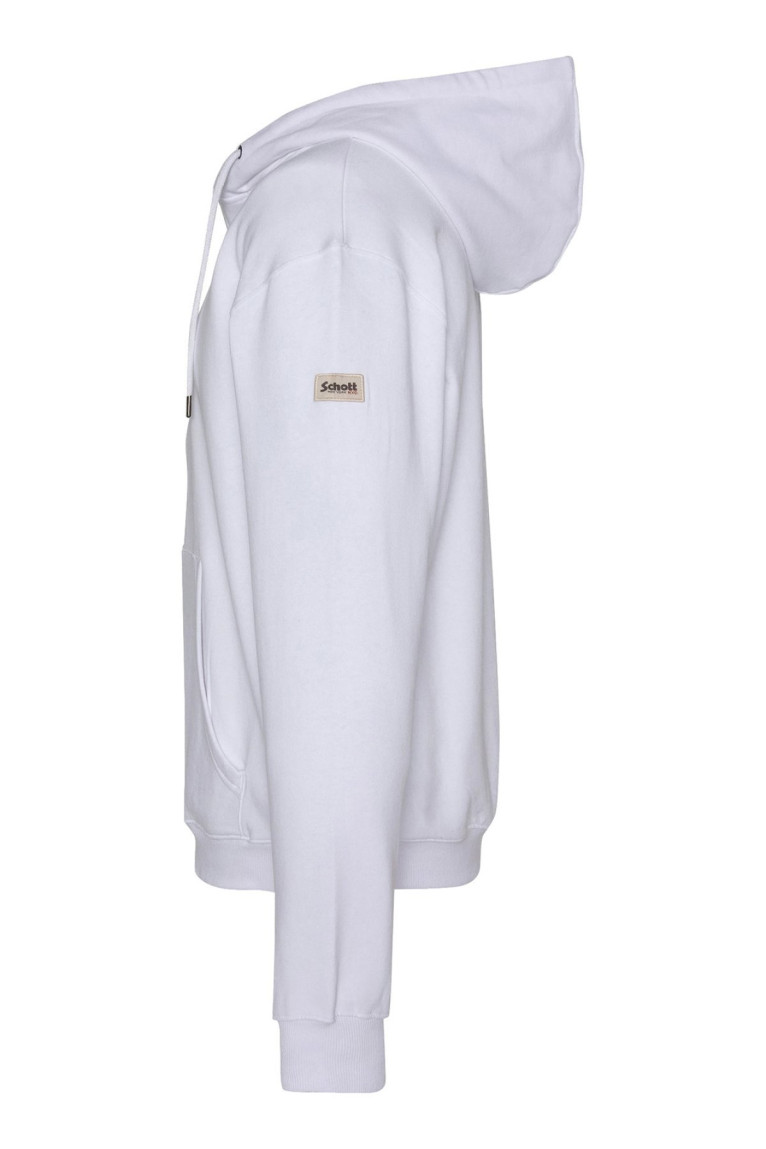 Sweat à capuche zippé badge Schott