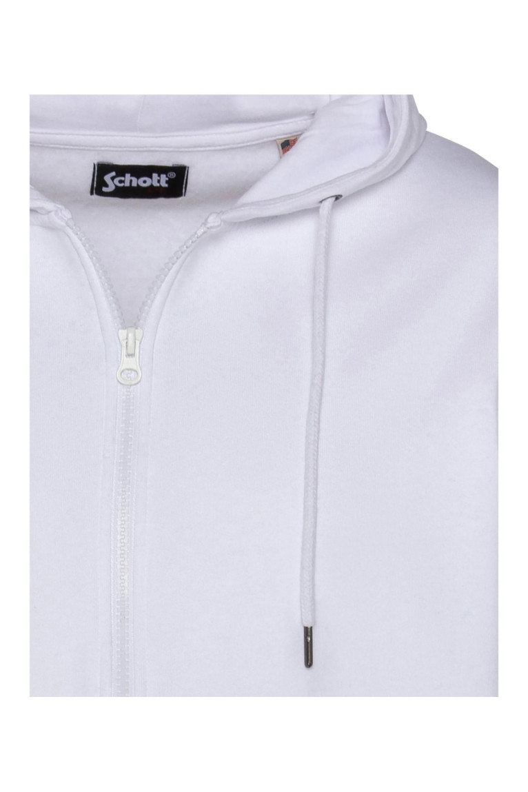 Sweat à capuche zippé badge Schott