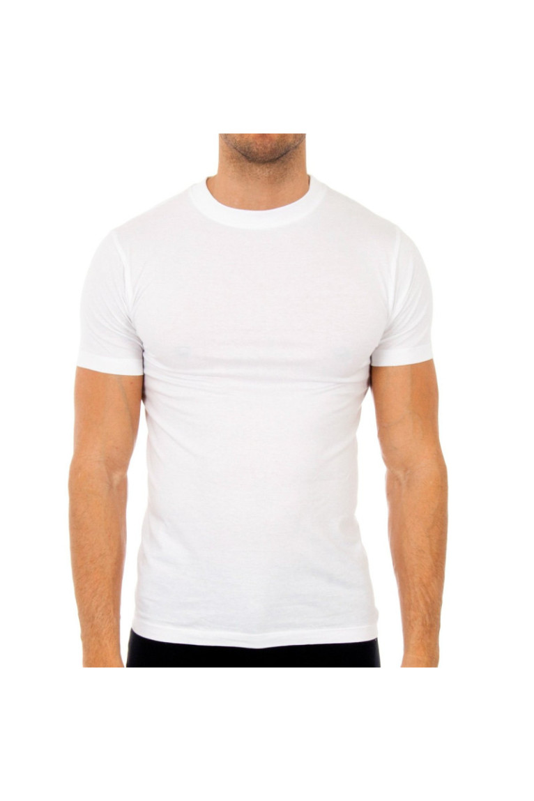 Lot de 6 maillots de corps col rond manches courtes homme Blanc