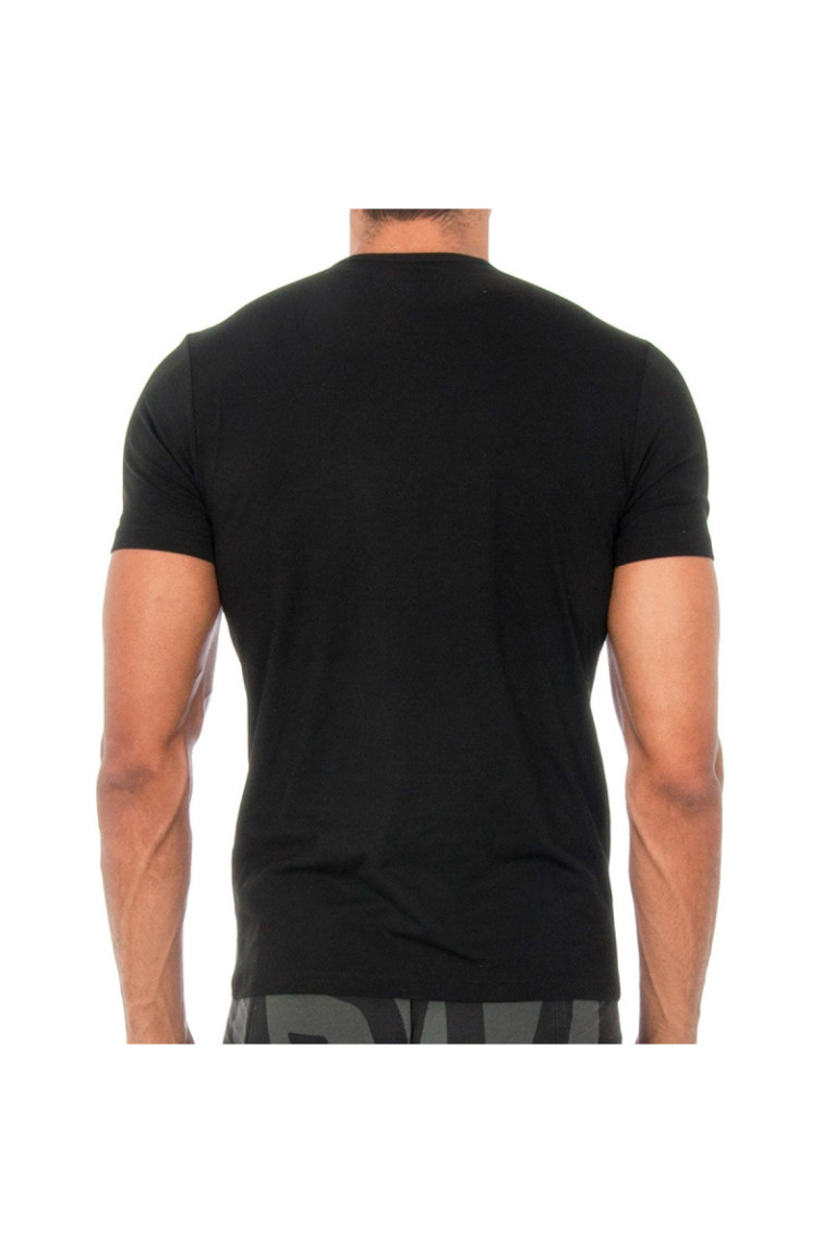 T-shirt Thermique en Coton à Manches Courtes Homme Noir