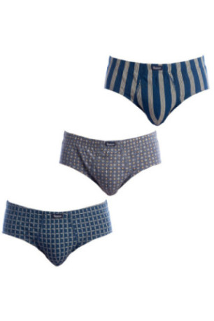 Pack de 3 Slips Imprimés avec Ouverture Essential A0090 Homme Bleu Imprimé