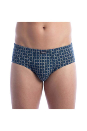 Pack de 3 Slips Imprimés avec Ouverture Essential A0090 Homme Bleu Imprimé