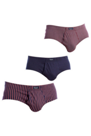 Lot de 3 Slips Imprimés avec Ouverture Homme Bleu et Bordeaux