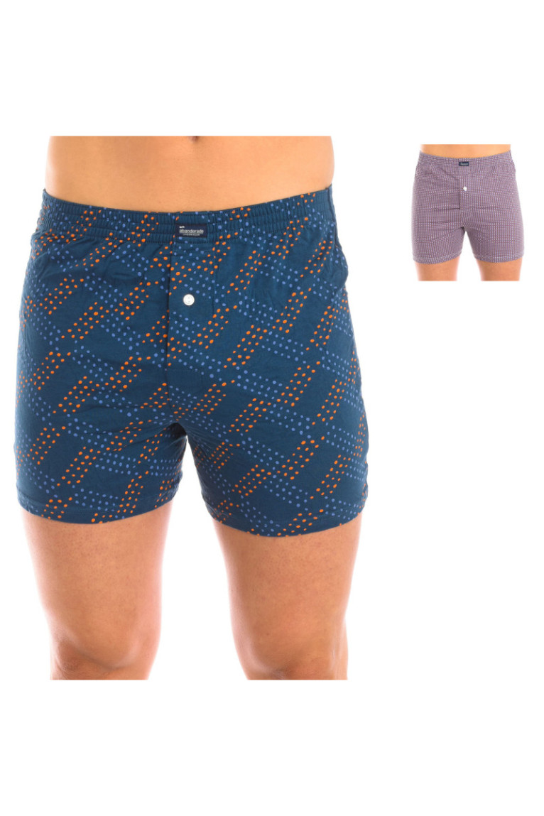 Lot de 2 Caleçons Homme Bleu et Marron
