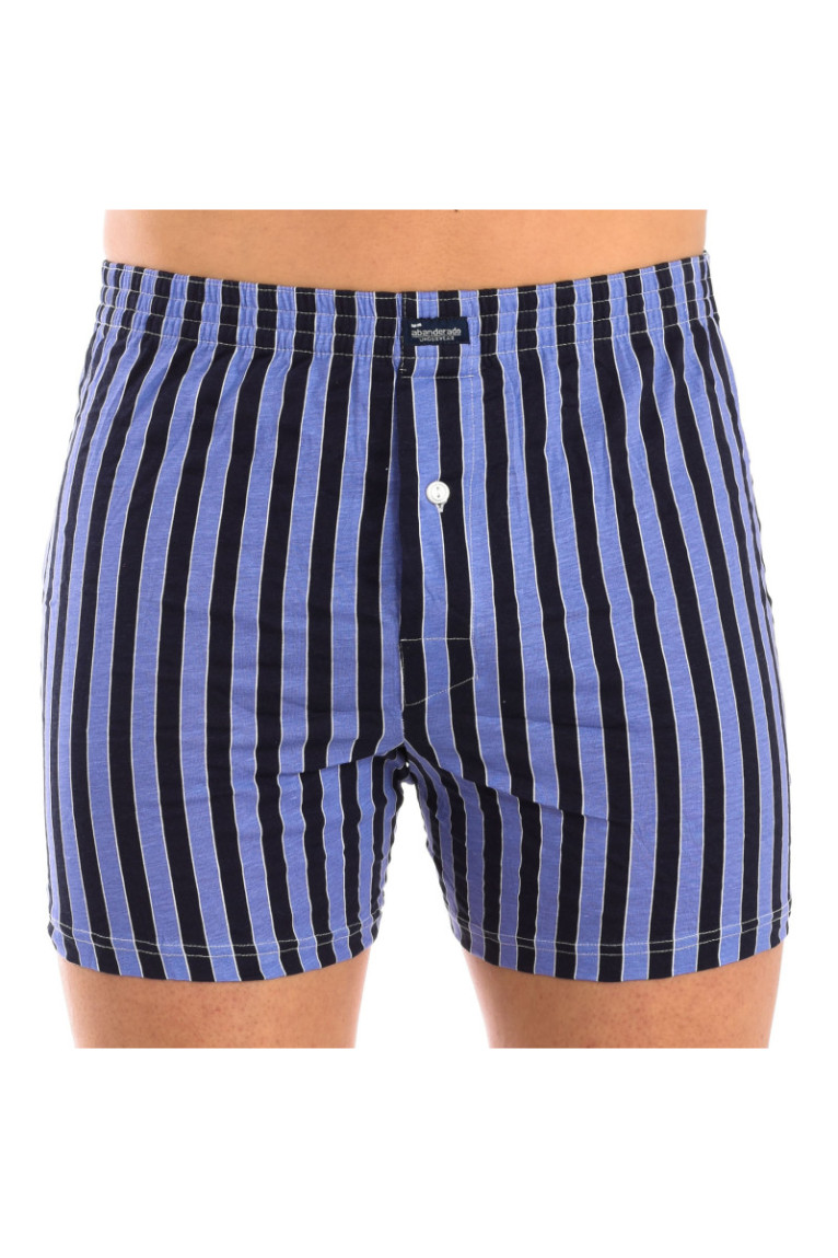 Pack de 2 Boxers en Coton Homme Bleu Rayé