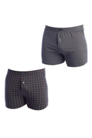 Pack de 2 Caleçons Homme Essential Cotton Gris à motifs