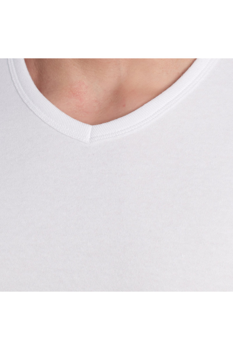 T-shirt Thermique Manches Courtes en Coton Homme Blanc