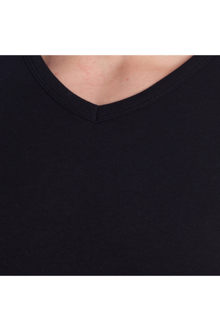 T-shirt Thermique à Manches Courtes en Coton Homme Noir