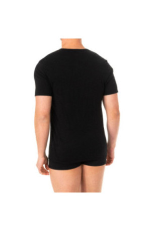 T-shirt col V à manches courtes Homme Noir